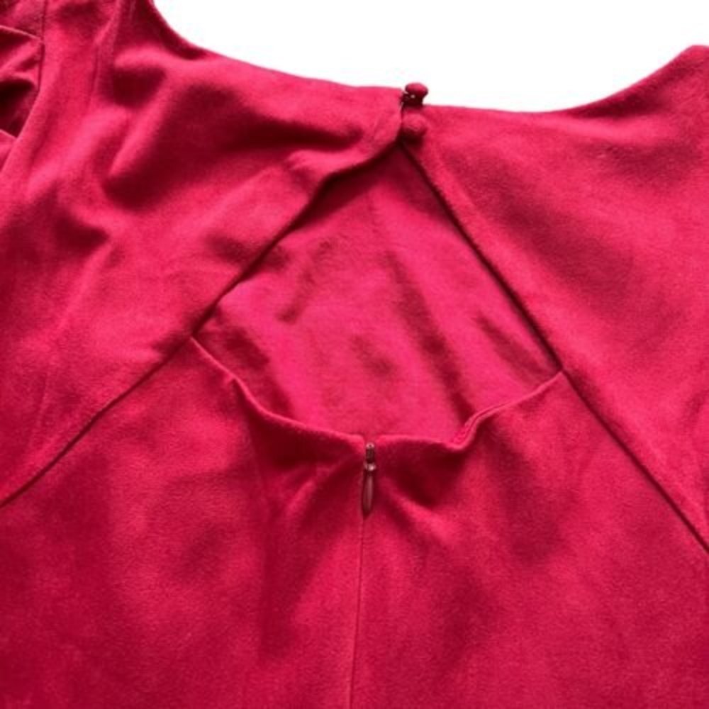 Sugar +‎ Lips Dress Women Size Large Red Faux Suede Long Sleeve NWT - Picture 6 of 6